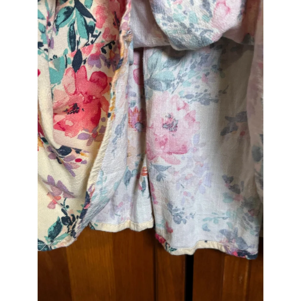 Torrid Mini Dress Floral Smocked Flowy Stretch Rayon Blend Multicolor Women's 0 - Picture 8 of 9